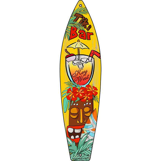 Tiki Bar Key West Metal Surfboard Sign