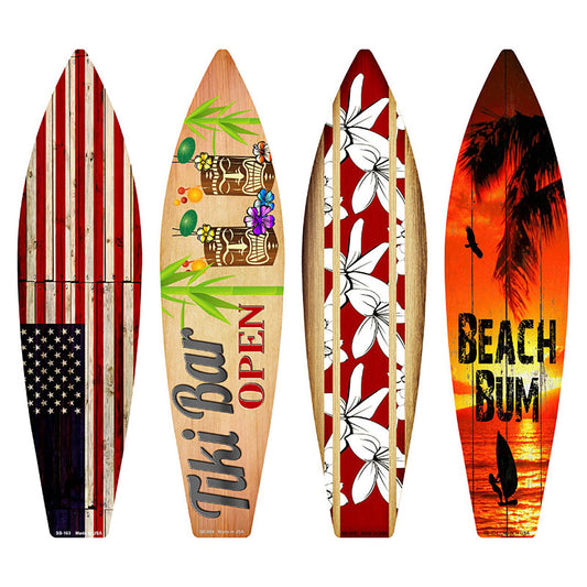 American Beach Bum Surfboard Set Novelty Metal Set of 4 SB-Pack-09