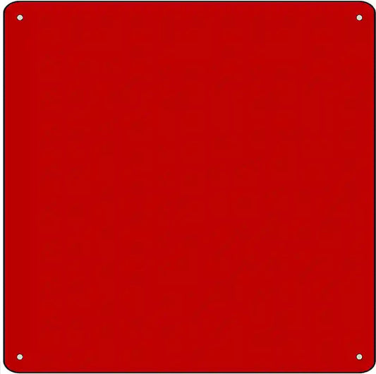 Red Solid Novelty Metal Square Sign