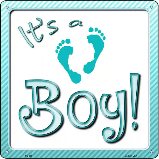 Its A Boy Novelty Metal Square Sign