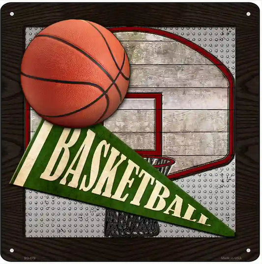 Basketball Novelty Metal Square Sign