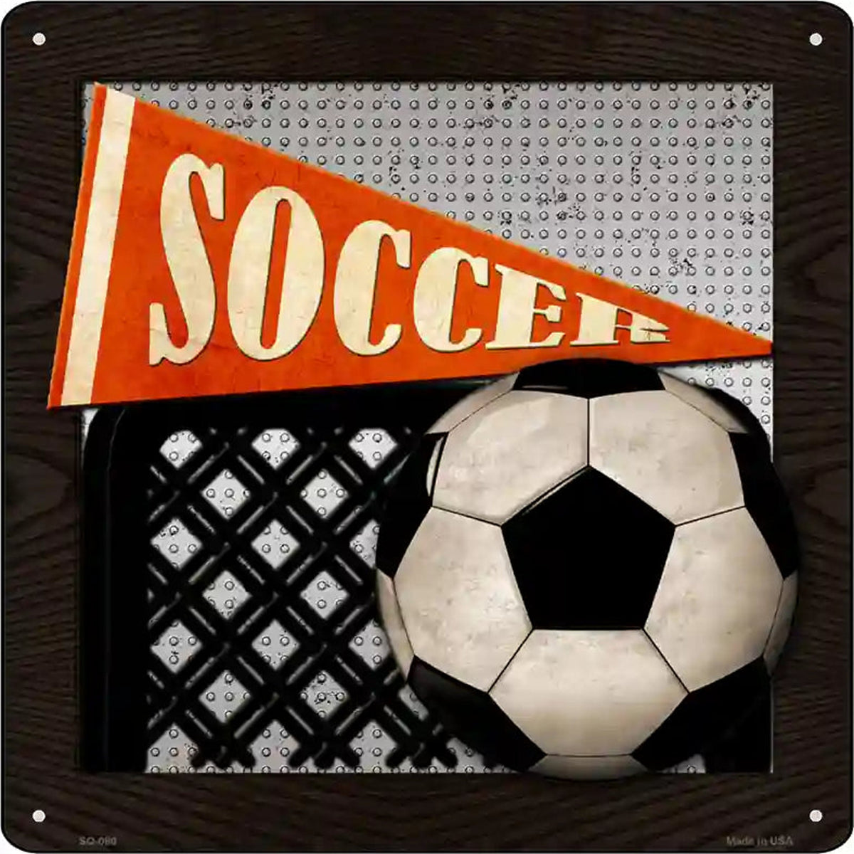 Soccer Novelty Metal Square Sign