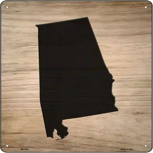 Alabama Shape Letter Tile Novelty Metal Square Sign