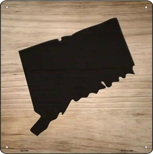 Connecticut Shape Letter Tile Novelty Metal Square Sign