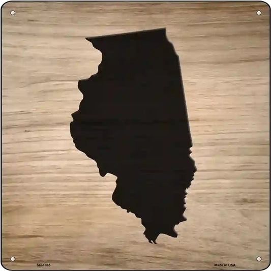 Illinois Shape Letter Tile Novelty Metal Square Sign