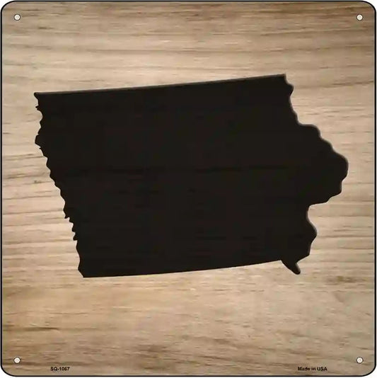 Iowa Shape Letter Tile Novelty Metal Square Sign
