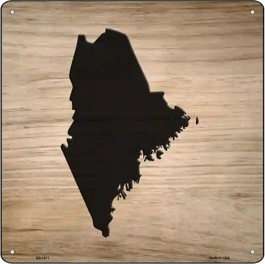 Maine Shape Letter Tile Novelty Metal Square Sign