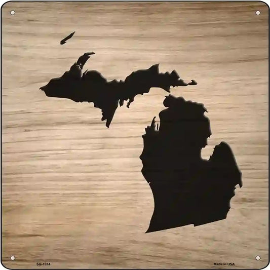Michigan Shape Letter Tile Novelty Metal Square Sign