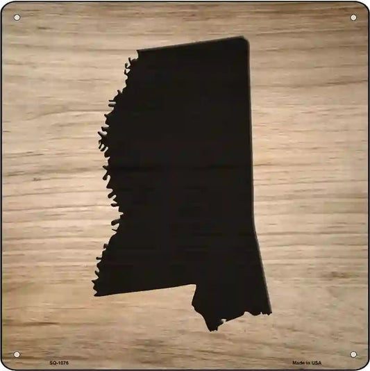 Mississippi Shape Letter Tile Novelty Metal Square Sign