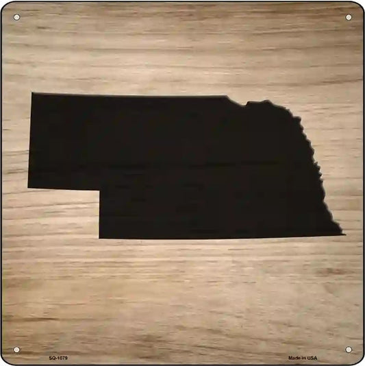 Nebraska Shape Letter Tile Novelty Metal Square Sign
