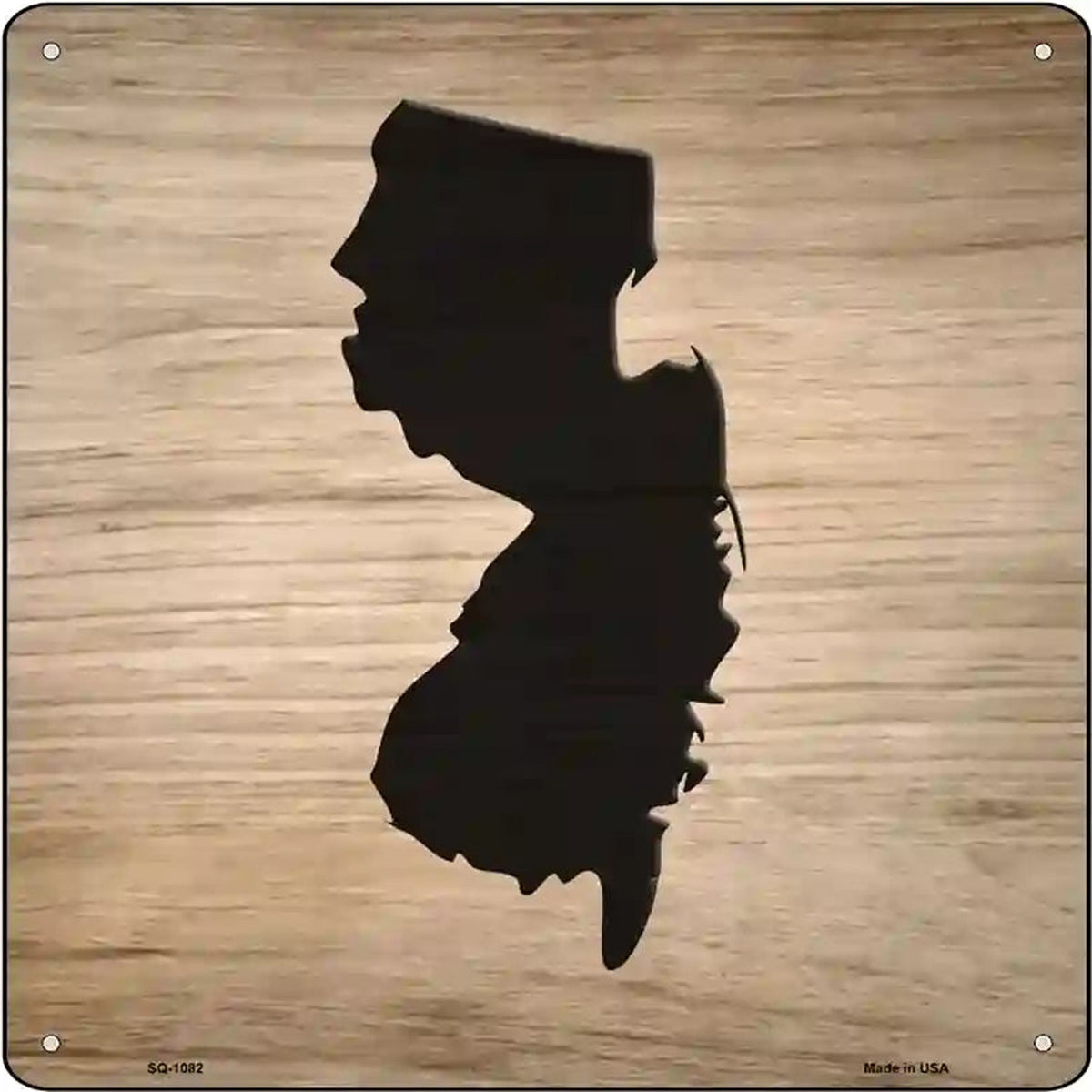 New Jersey Shape Letter Tile Novelty Metal Square Sign