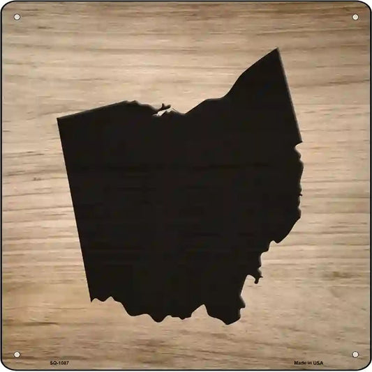 Ohio Shape Letter Tile Novelty Metal Square Sign