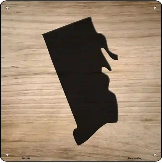 Rhode Island Shape Letter Tile Novelty Metal Square Sign