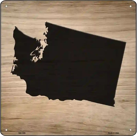 Washington Shape Letter Tile Novelty Metal Square Sign