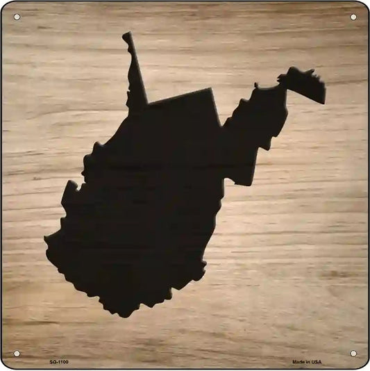 West Virginia Shape Letter Tile Novelty Metal Square Sign