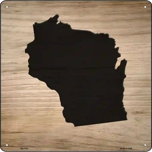Wisconsin Shape Letter Tile Novelty Metal Square Sign
