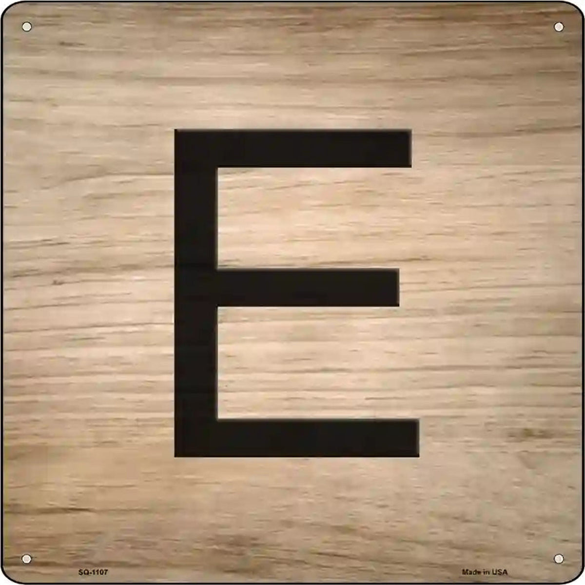 E Letter Tile Novelty Metal Square Sign