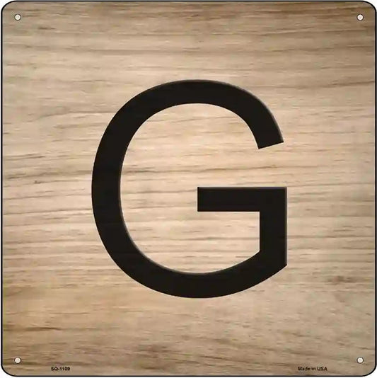 G Letter Tile Novelty Metal Square Sign