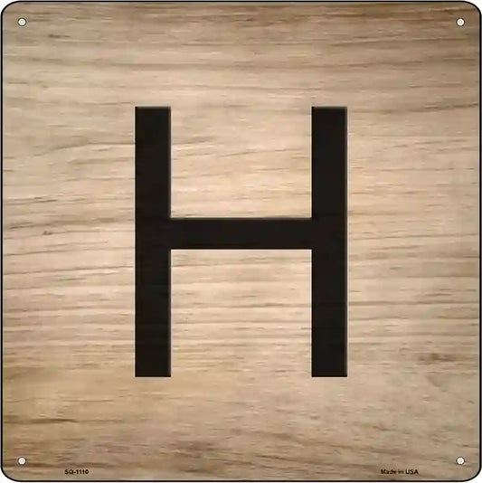 H Letter Tile Novelty Metal Square Sign