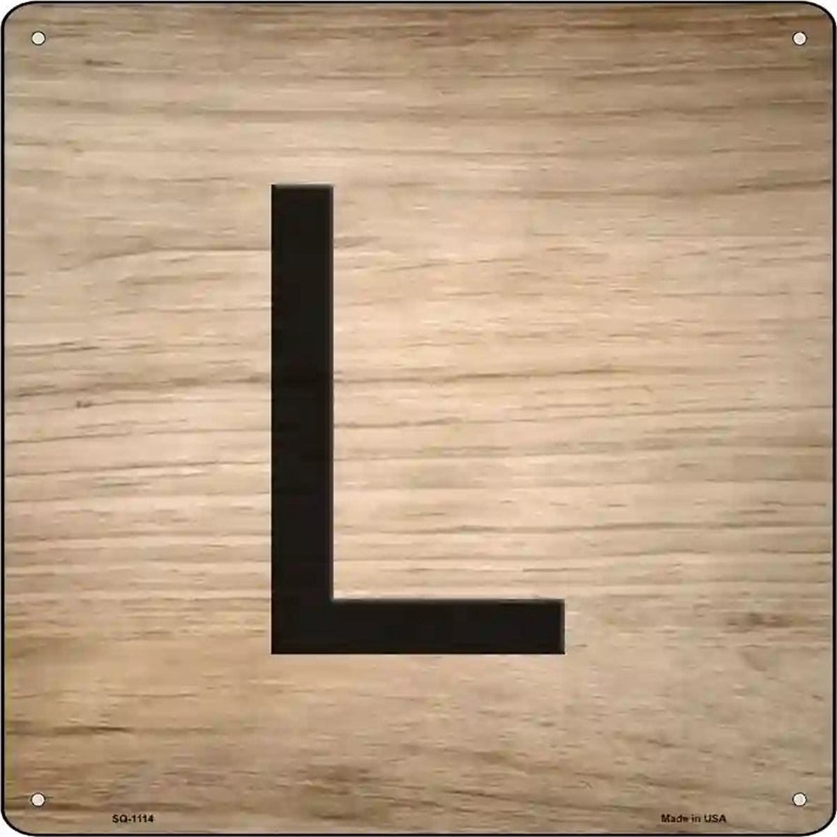 L Letter Tile Novelty Metal Square Sign