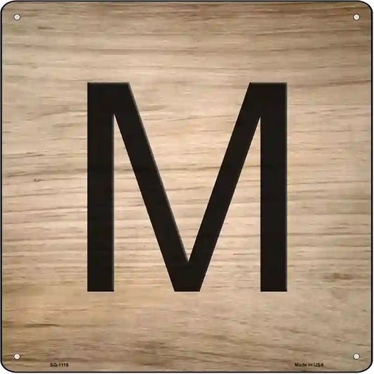 M Letter Tile Novelty Metal Square Sign