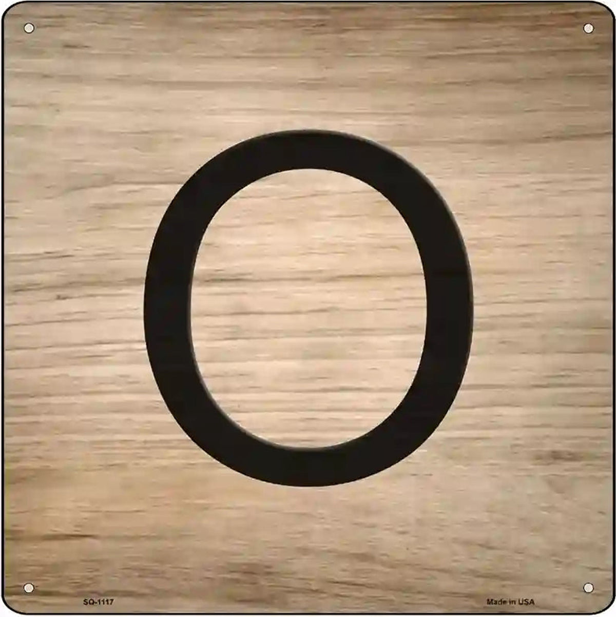 O Letter Tile Novelty Metal Square Sign