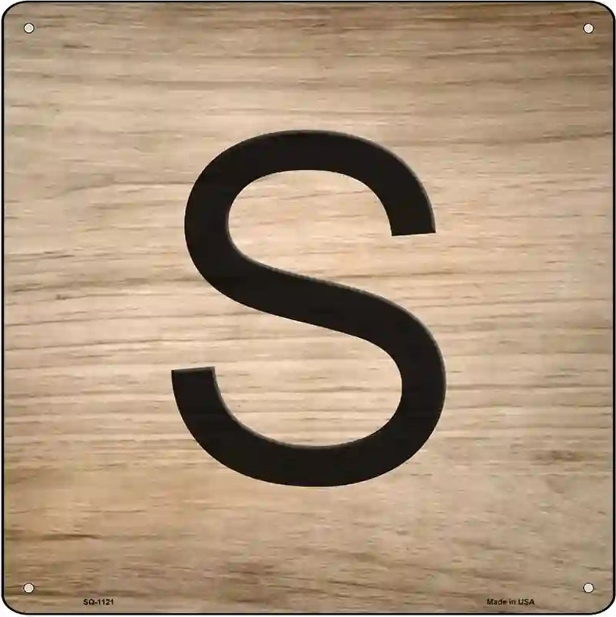 S Letter Tile Novelty Metal Square Sign