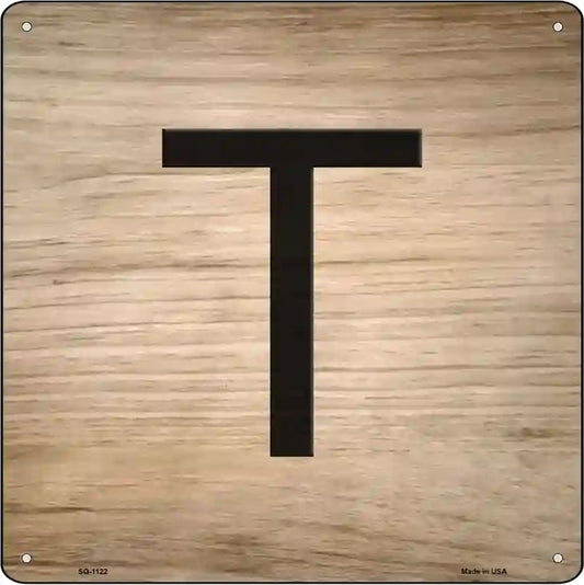 T Letter Tile Novelty Metal Square Sign
