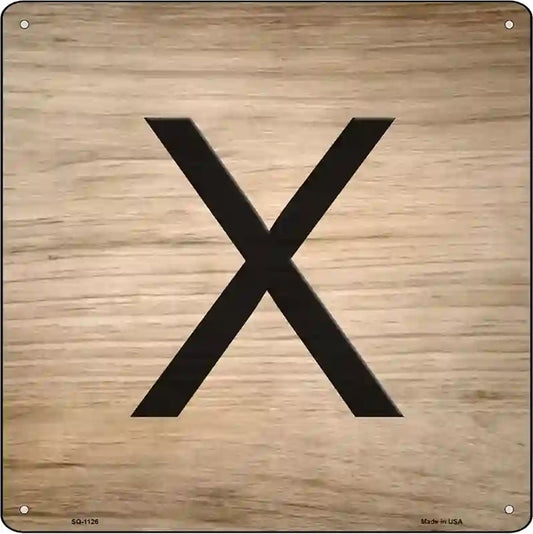 X Letter Tile Novelty Metal Square Sign