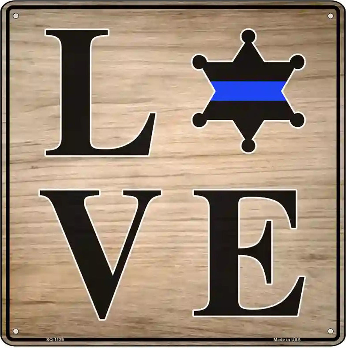 Love Sheriff Badge Novelty Metal Square Sign
