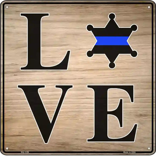 Love Sheriff Badge Novelty Metal Square Sign