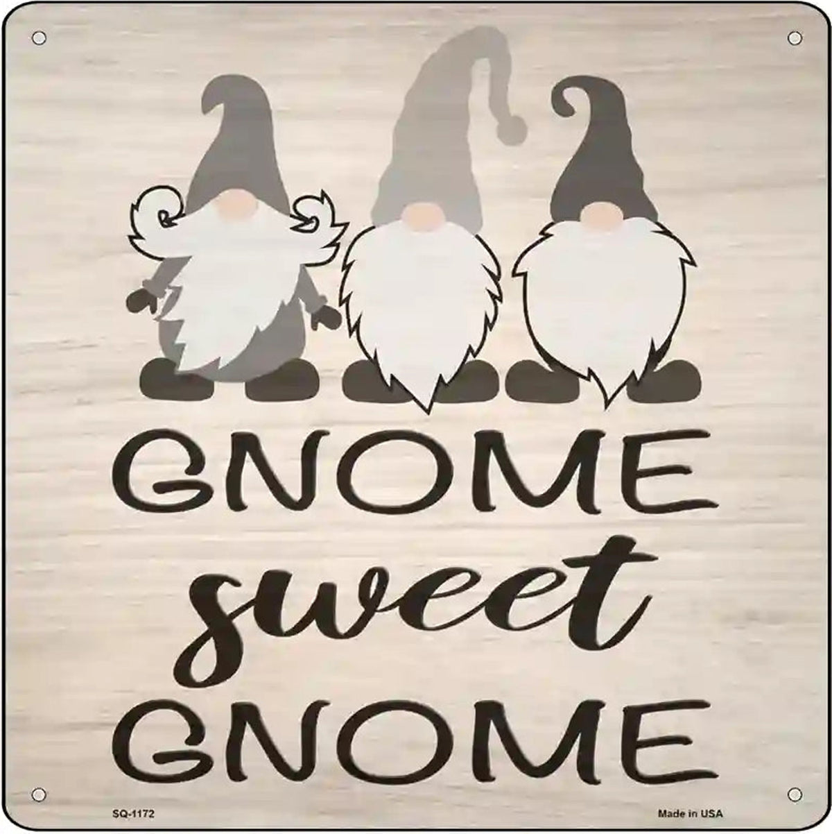 Gnome Sweet Gnome Novelty Metal Square Sign