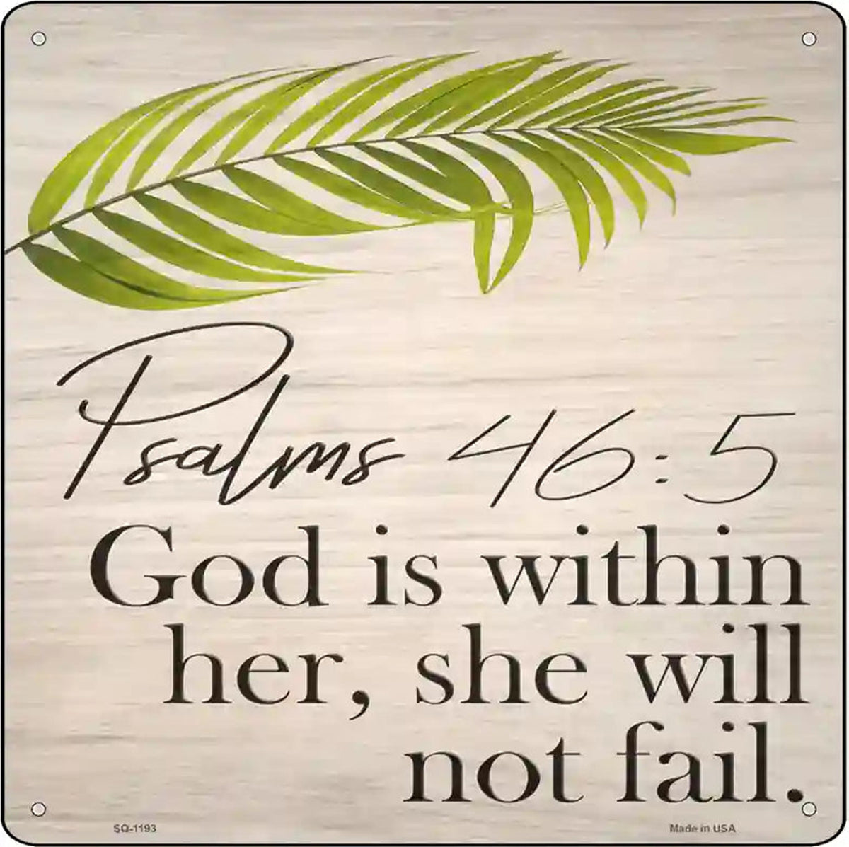 Psalms 46 5 Novelty Metal Square Sign