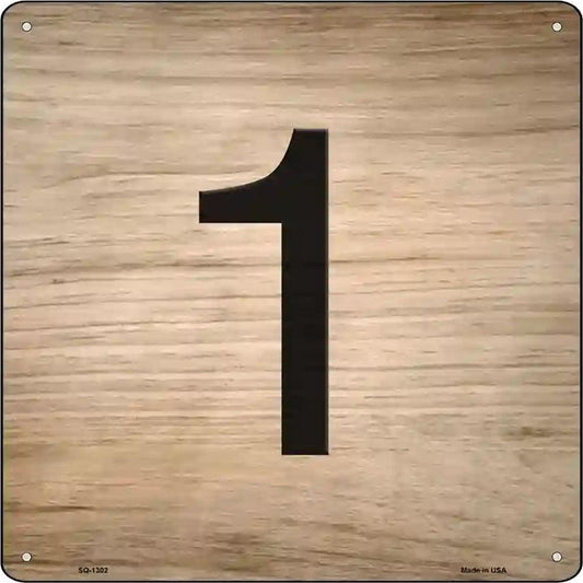 1 Number Tiles Novelty Metal Square Sign