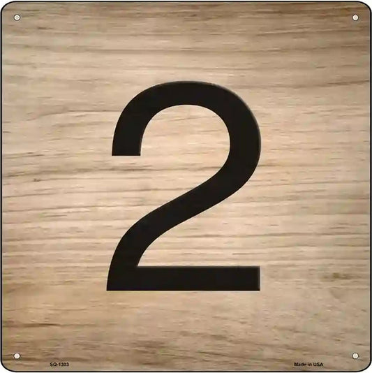 2 Number Tiles Novelty Metal Square Sign