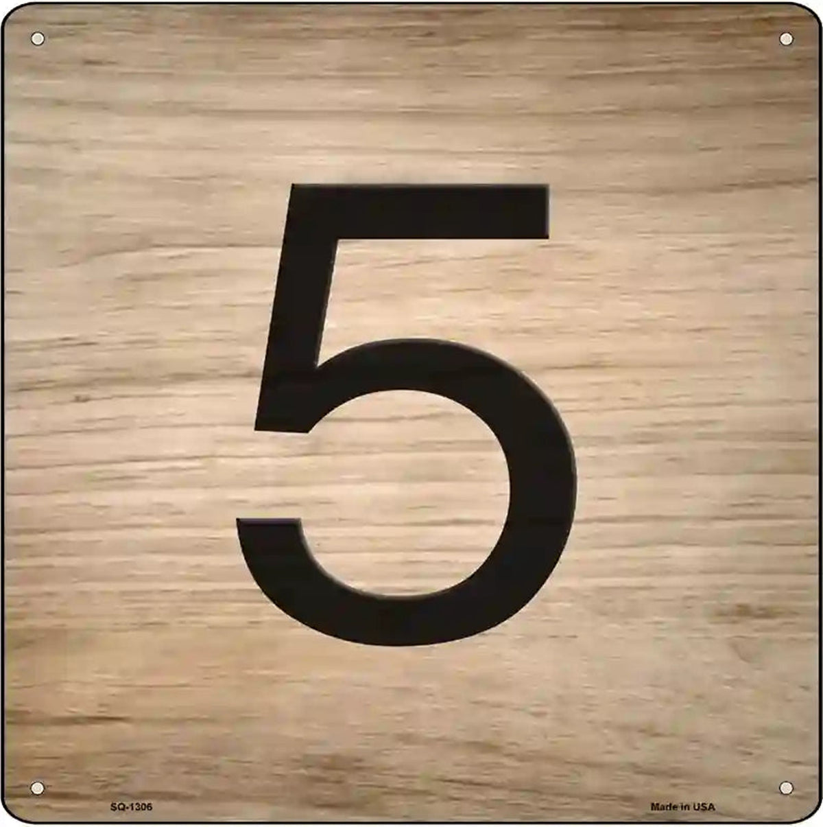 5 Number Tiles Novelty Metal Square Sign