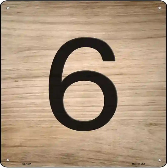 6 Number Tiles Novelty Metal Square Sign