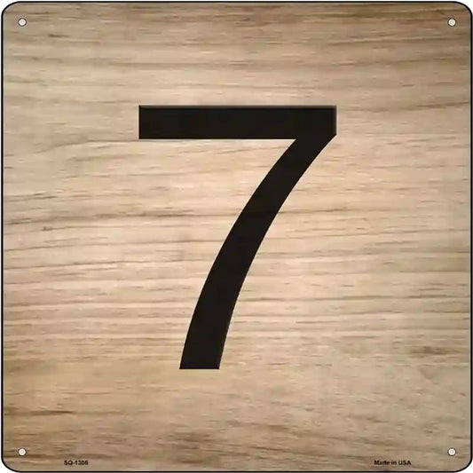 7 Number Tiles Novelty Metal Square Sign