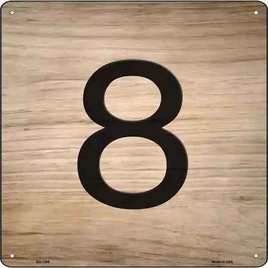 8 Number Tiles Novelty Metal Square Sign