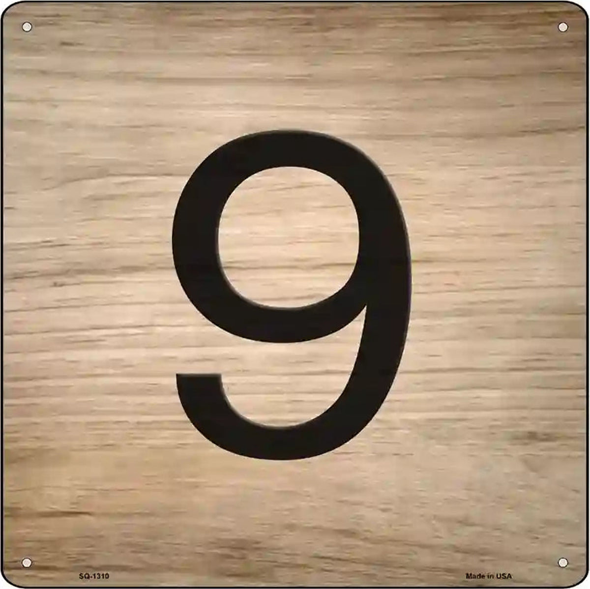 9 Number Tiles Novelty Metal Square Sign