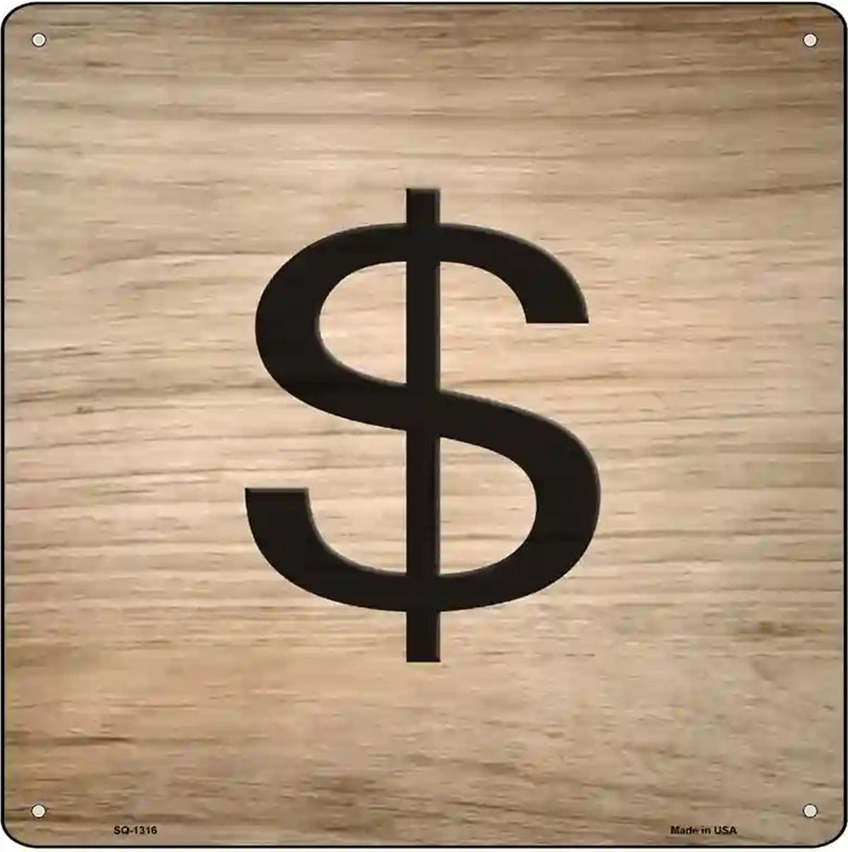 Dollar Sign Symbol Tiles Novelty Metal Square Sign