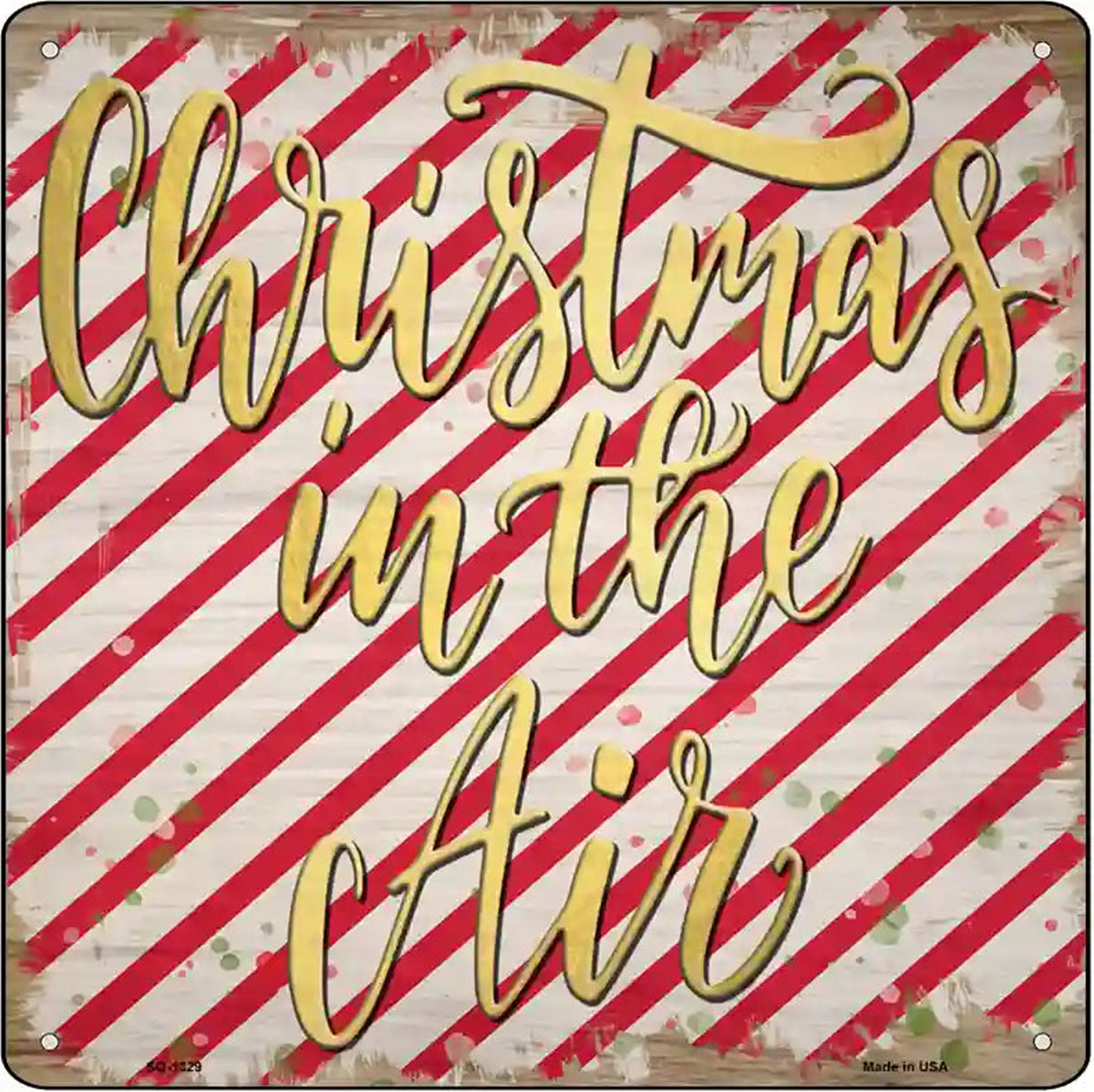 Christmas in the Air Novelty Metal Square Sign