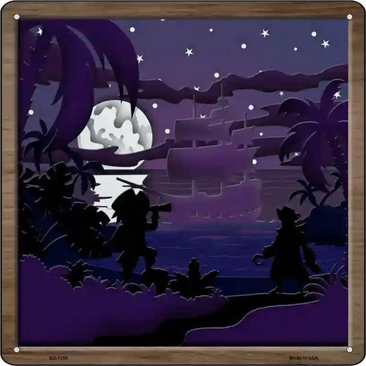 Pirates Shadow Box Novelty Metal Square Sign