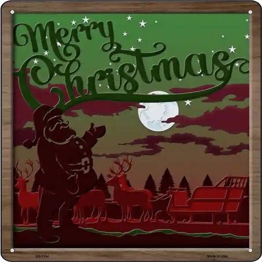 Merry Christmas Shadow Box Novelty Metal Square Sign