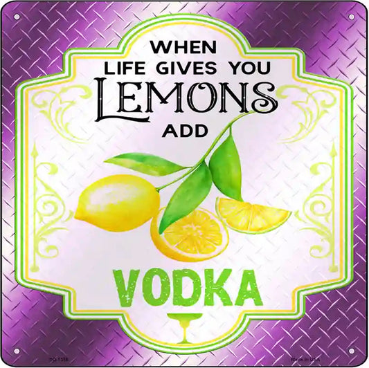 Add Vodka Purple Novelty Metal Square Sign