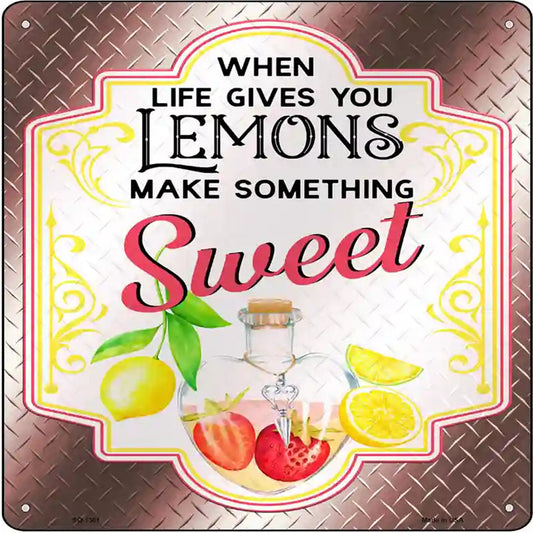 Make Something Sweet Burgundy Novelty Metal Square Sign