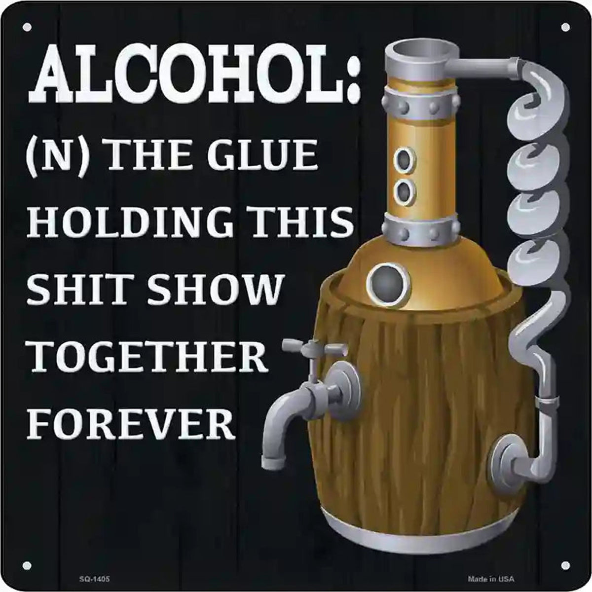 Alcohol Definition Novelty Metal Square Sign