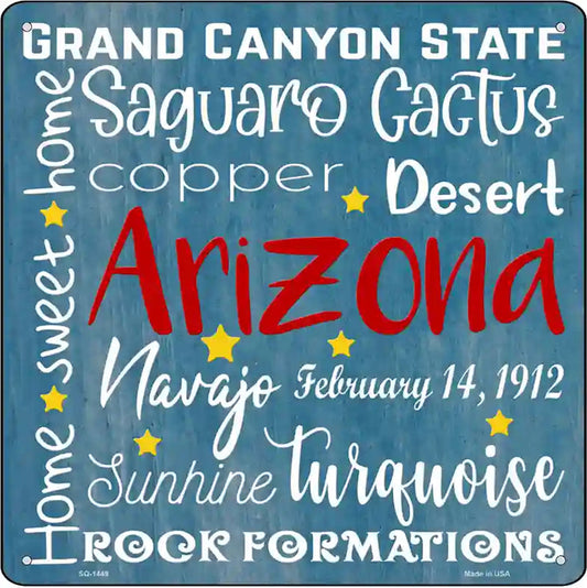 Arizona Motto Novelty Metal Square Sign
