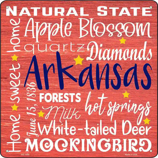 Arkansas Motto Novelty Metal Square Sign