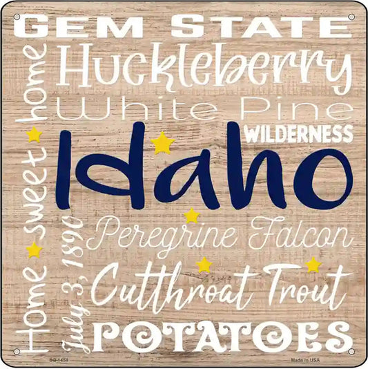 Idaho Motto Novelty Metal Square Sign